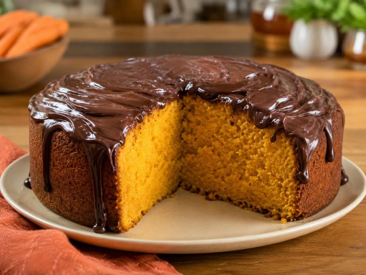 Bolo de Cenoura com Cobertura de Chocolate