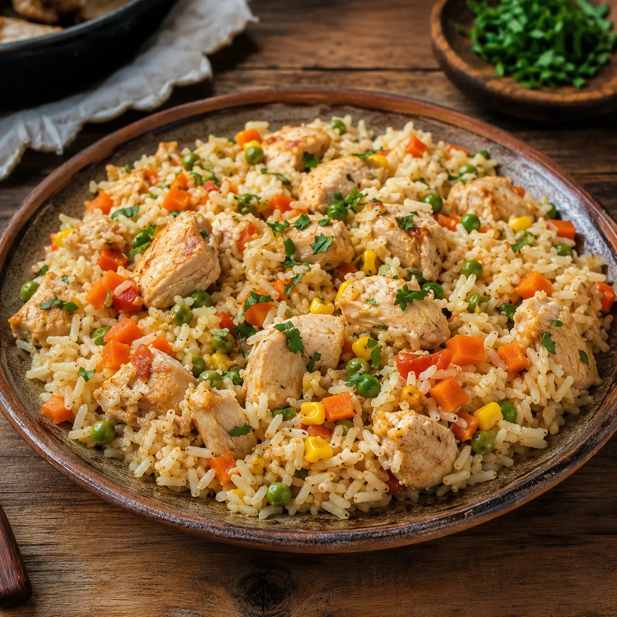 Arroz com Frango e Legumes