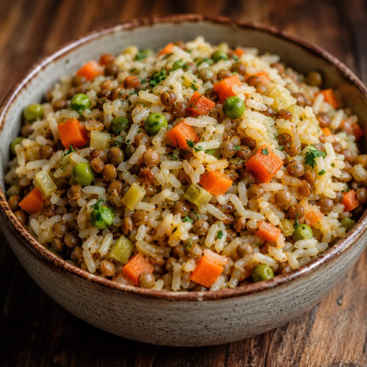 Arroz com Lentilha e Legumes