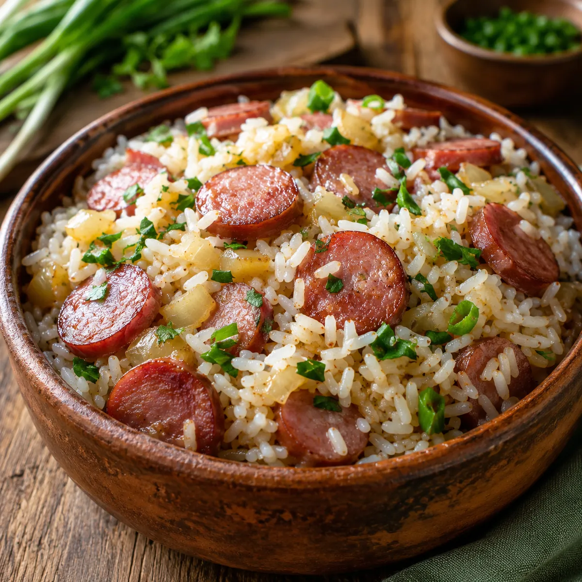 Arroz com Linguiça Calabresa