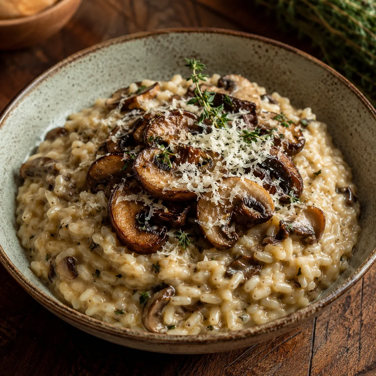 Risoto de Cogumelos com Parmesão