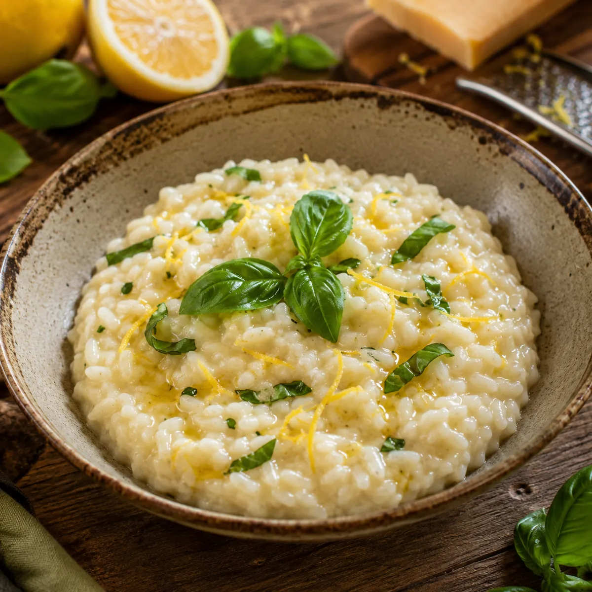 Risoto de Limão Siciliano com Manjericão