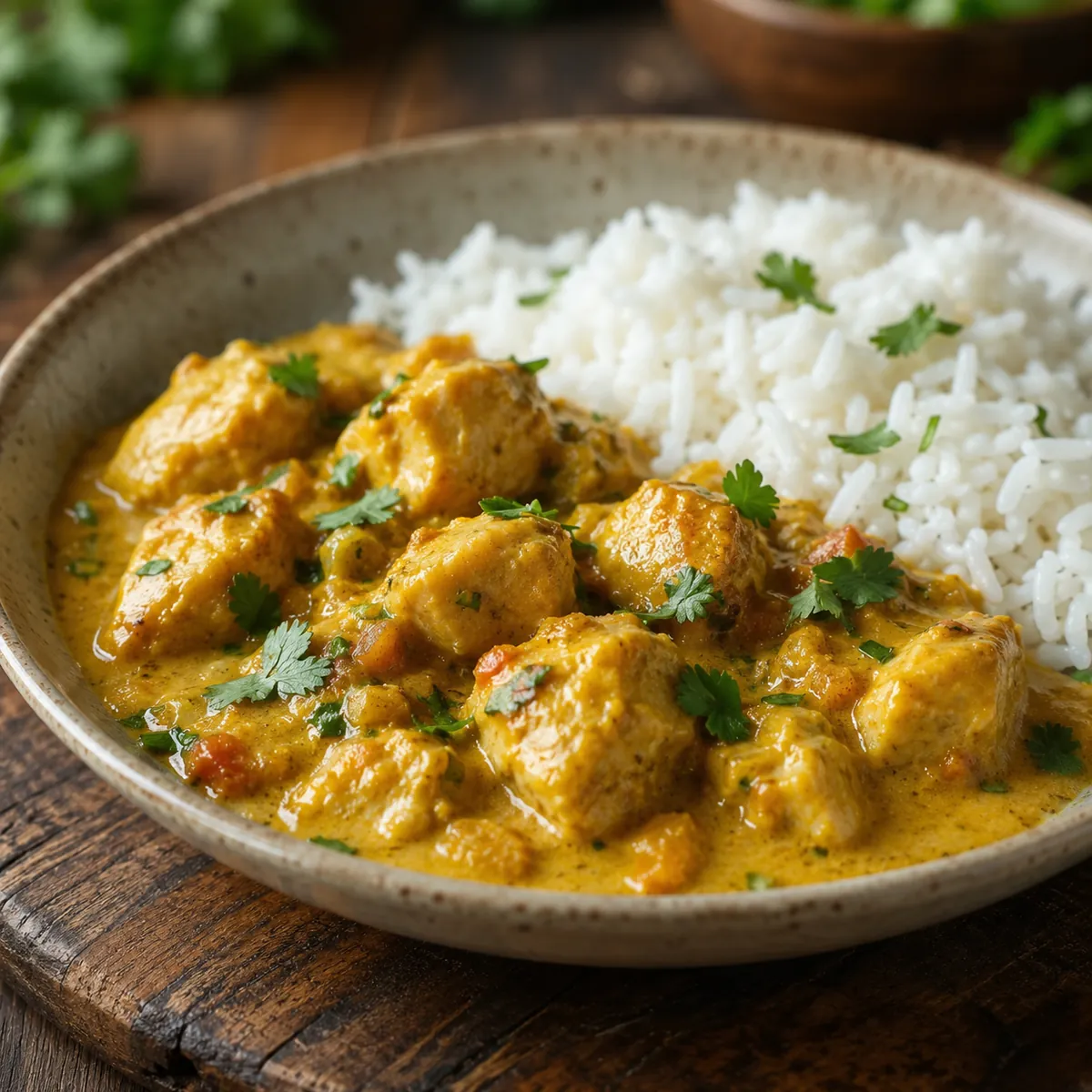 Frango ao Curry com Leite de Coco