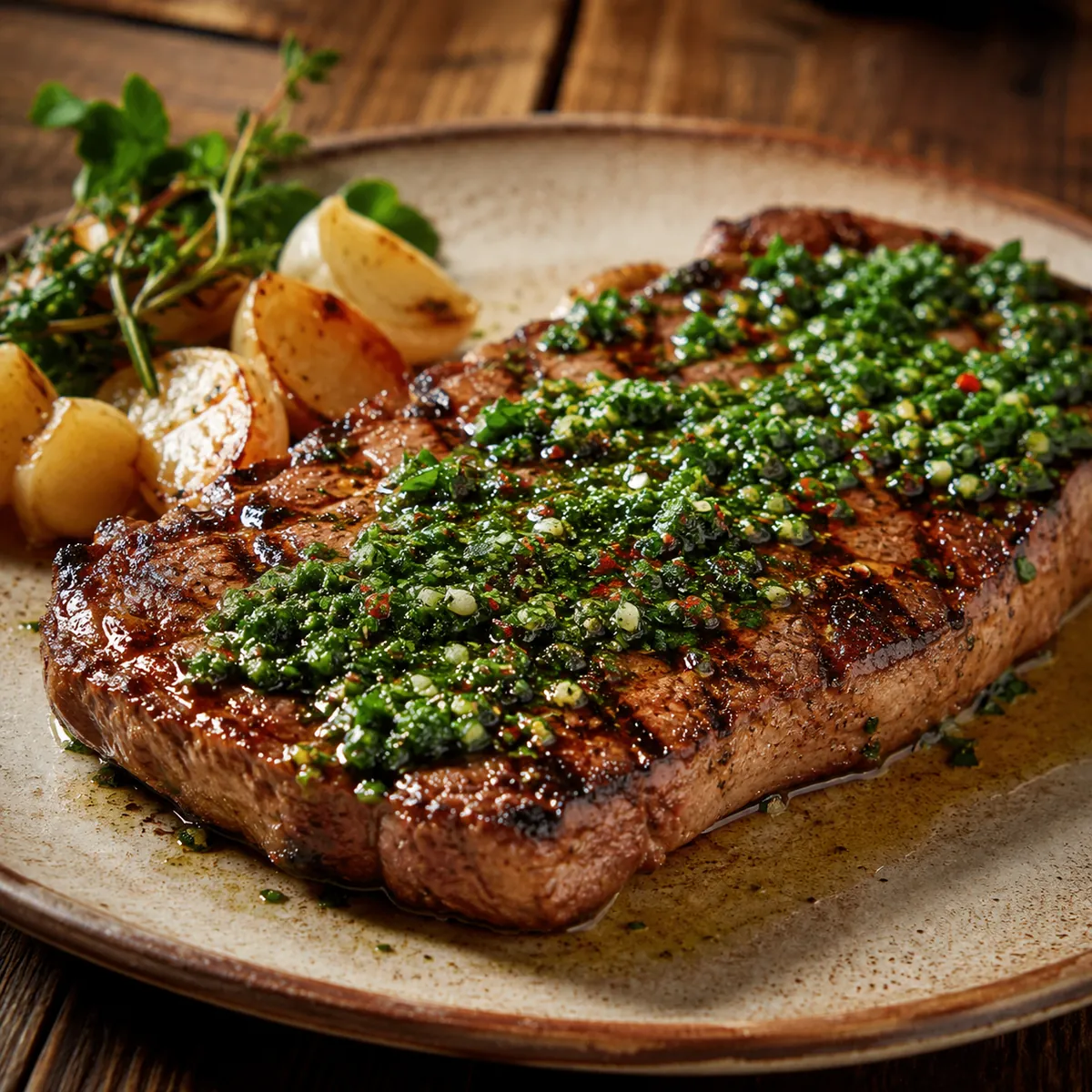 Contra Filé Grelhado com Chimichurri