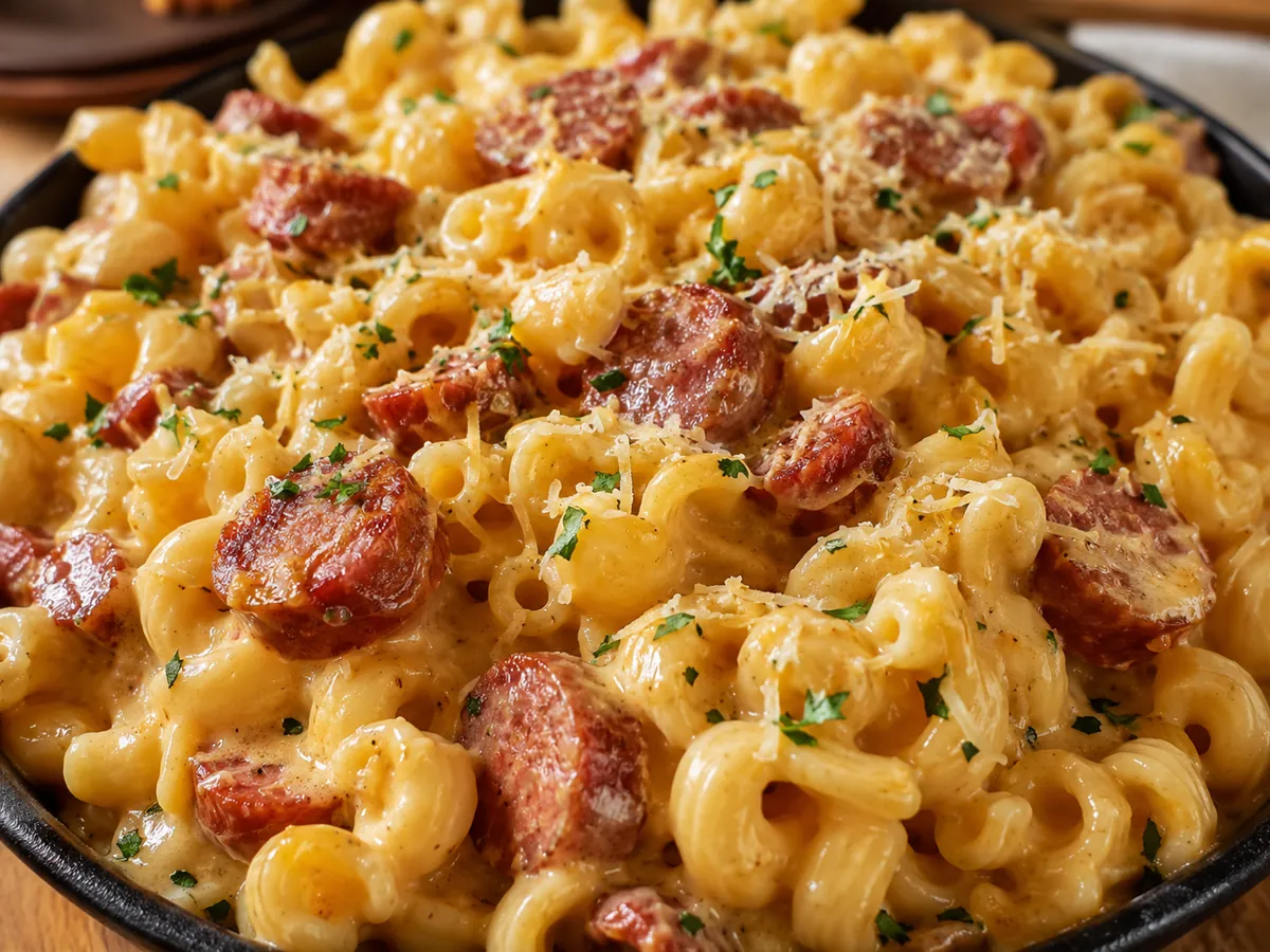 Macarrão ao Molho de Queijo com Calabresa