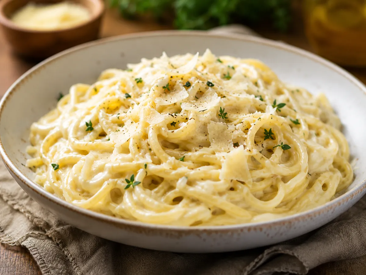 Macarrão ao Molho de Queijo Parmesão