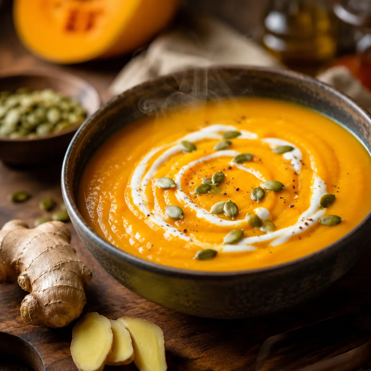 Sopa de Abóbora e Gengibre